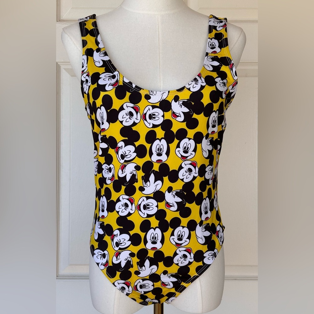 Disney Brand Women’s 1 Piece Swimsuit Mickey Face Large